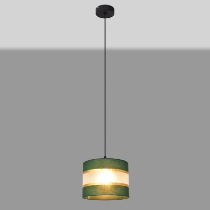 Hanglamp aan een koord HELEN 1xE27/15W/230V diameter 20 cm groen/goud