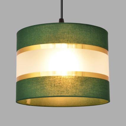 Hanglamp aan een koord HELEN 1xE27/15W/230V diameter 20 cm groen/goud