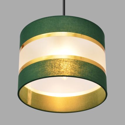 Hanglamp aan een koord HELEN 1xE27/15W/230V diameter 20 cm groen/goud