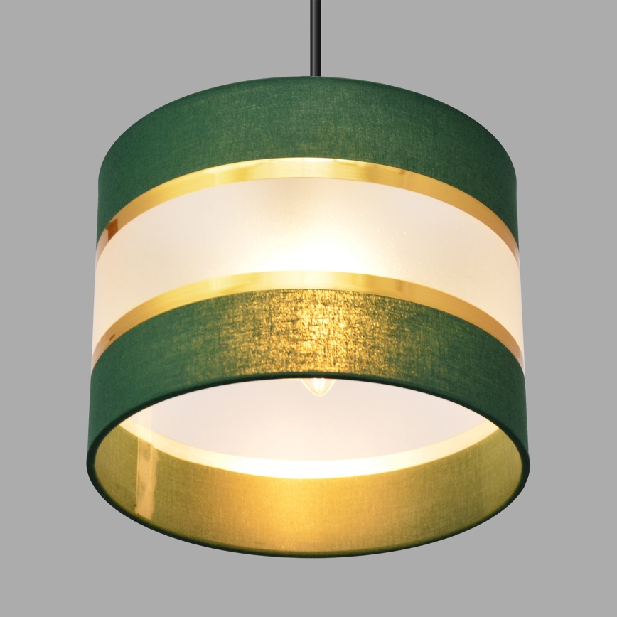 Hanglamp aan een koord HELEN 1xE27/15W/230V diameter 20 cm groen/goud