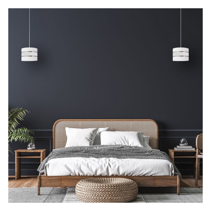 Hanglamp aan een koord HELEN 1xE27/15W/230V diameter 20 cm wit