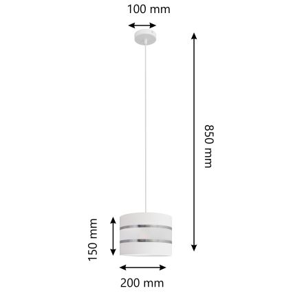 Hanglamp aan een koord HELEN 1xE27/15W/230V diameter 20 cm wit