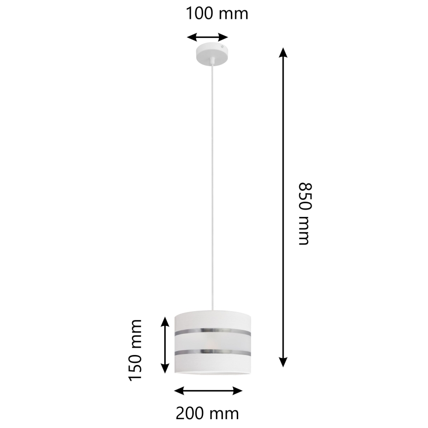 Hanglamp aan een koord HELEN 1xE27/15W/230V diameter 20 cm wit
