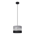 Hanglamp aan een koord HELEN 1xE27/15W/230V diameter 20 cm zwart/grijs/zilver