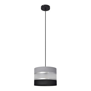 Hanglamp aan een koord HELEN 1xE27/15W/230V diameter 20 cm zwart/grijs/zilver