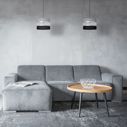 Hanglamp aan een koord HELEN 1xE27/15W/230V diameter 20 cm zwart/grijs/zilver