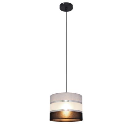 Hanglamp aan een koord HELEN 1xE27/15W/230V diameter 20 cm zwart/grijs/zilver