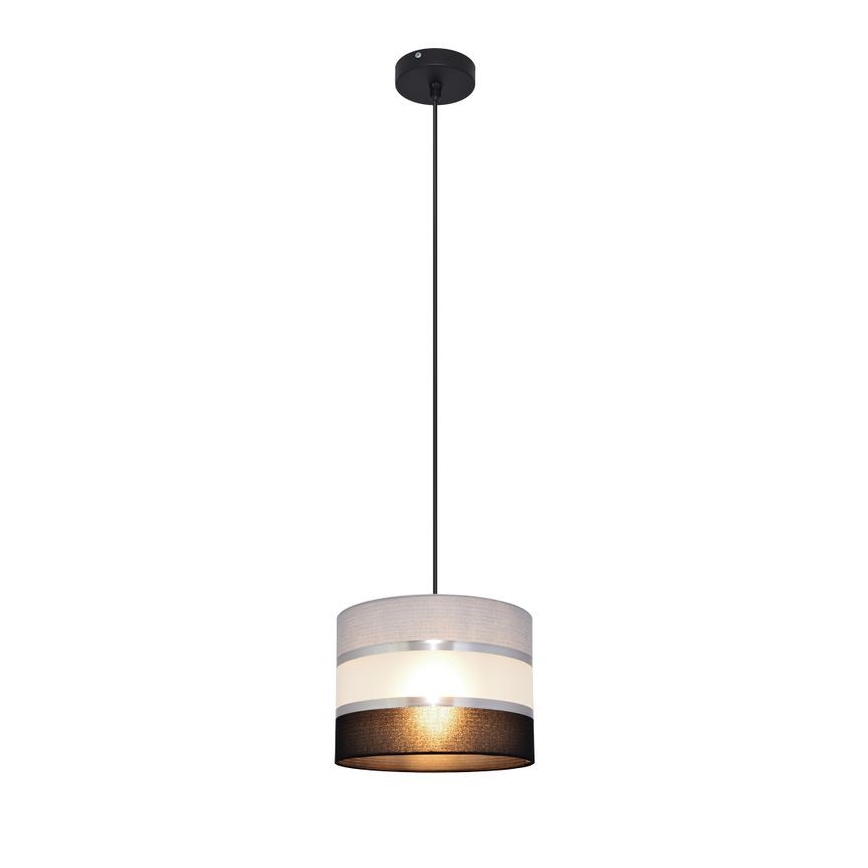 Hanglamp aan een koord HELEN 1xE27/15W/230V diameter 20 cm zwart/grijs/zilver