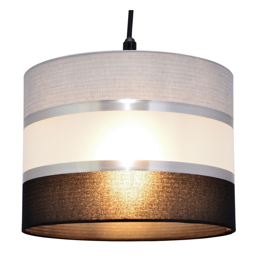 Hanglamp aan een koord HELEN 1xE27/15W/230V diameter 20 cm zwart/grijs/zilver