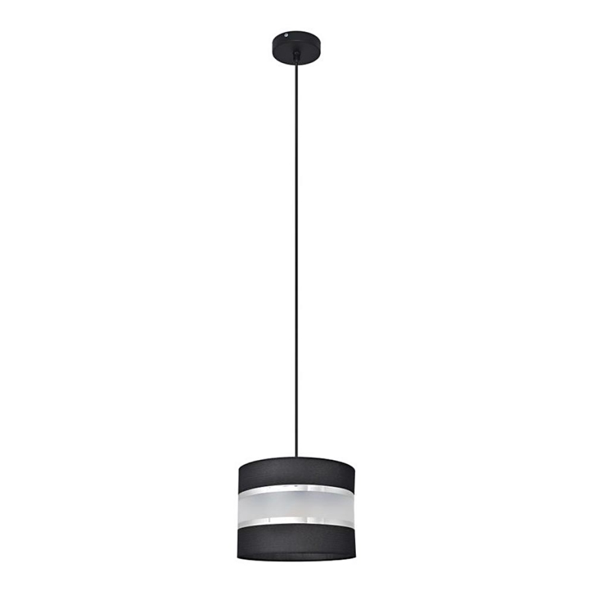 Hanglamp aan een koord HELEN 1xE27/15W/230V diameter 20 cm zwart/zilver