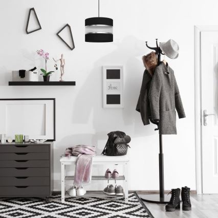 Hanglamp aan een koord HELEN 1xE27/15W/230V diameter 20 cm zwart/zilver
