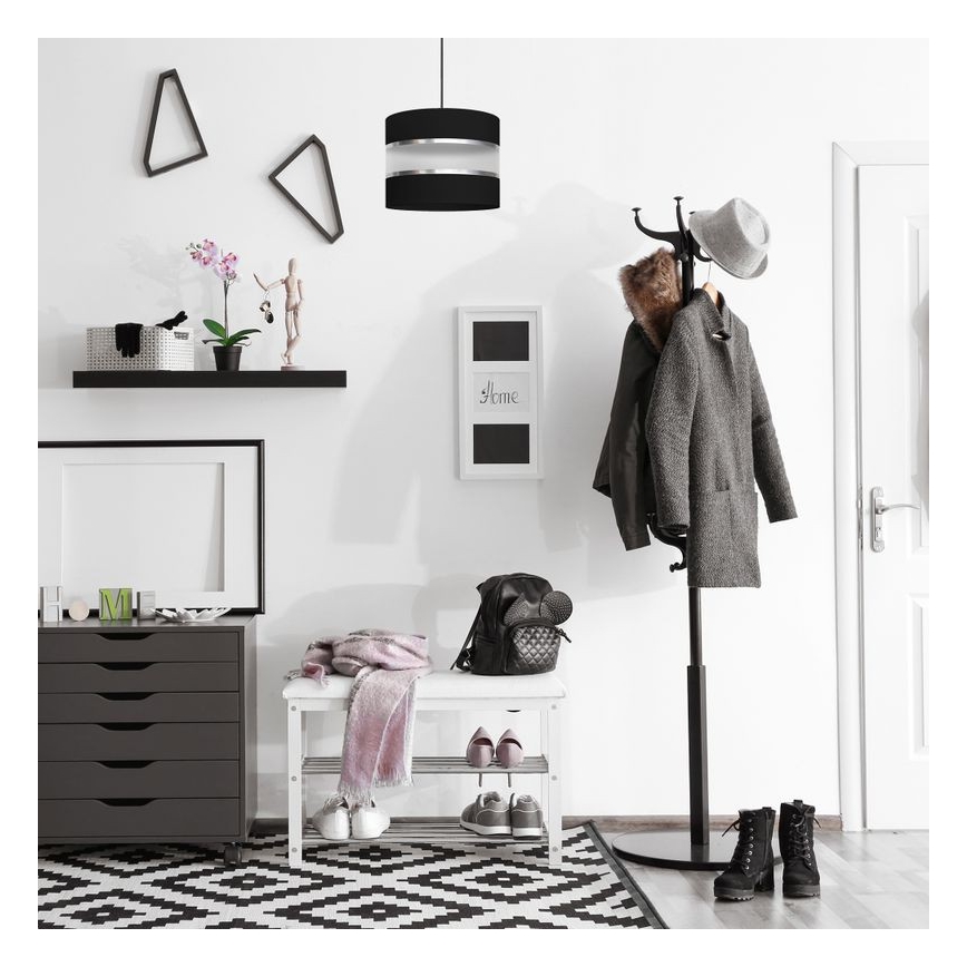 Hanglamp aan een koord HELEN 1xE27/15W/230V diameter 20 cm zwart/zilver