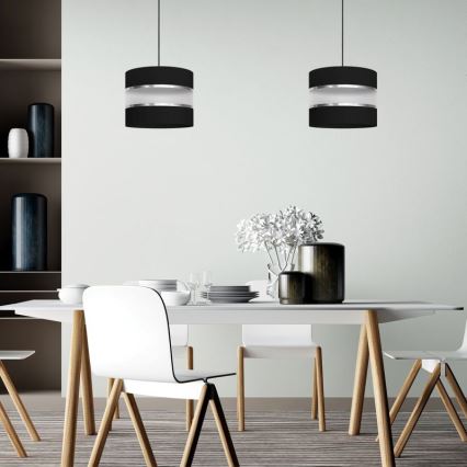 Hanglamp aan een koord HELEN 1xE27/15W/230V diameter 20 cm zwart/zilver
