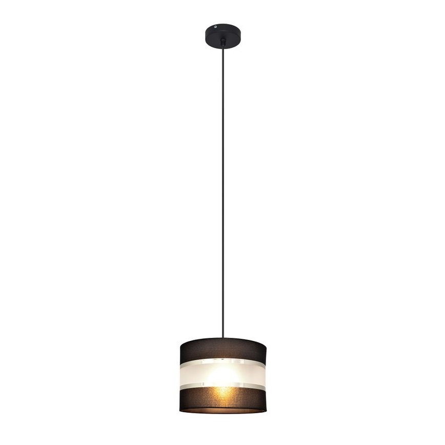 Hanglamp aan een koord HELEN 1xE27/15W/230V diameter 20 cm zwart/zilver