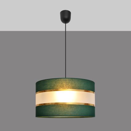 Hanglamp aan een koord HELEN 1xE27/15W/230V diameter 35 cm groen/goud