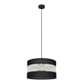 Hanglamp aan een koord HELEN 1xE27/15W/230V diameter 35 cm zwart/gouden