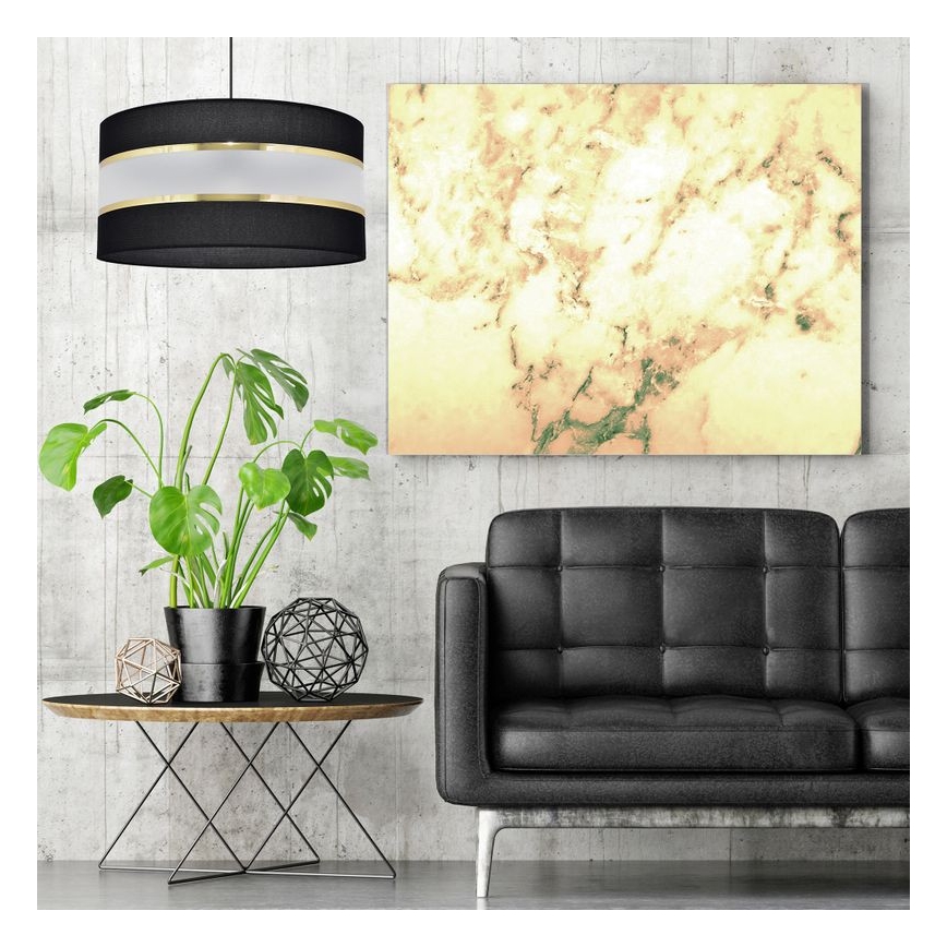 Hanglamp aan een koord HELEN 1xE27/15W/230V diameter 35 cm zwart/gouden