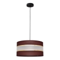 Hanglamp aan een koord HELEN 1xE27/15W/230V diameter 40 cm bruin/zwart/gouden