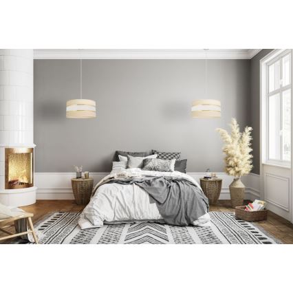 Hanglamp aan een koord HELEN 1xE27/15W/230V diameter 40 cm crème/gouden