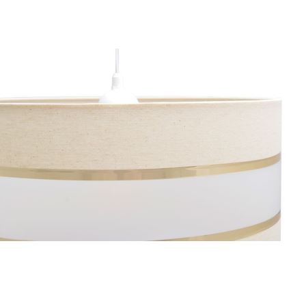 Hanglamp aan een koord HELEN 1xE27/15W/230V diameter 40 cm crème/gouden