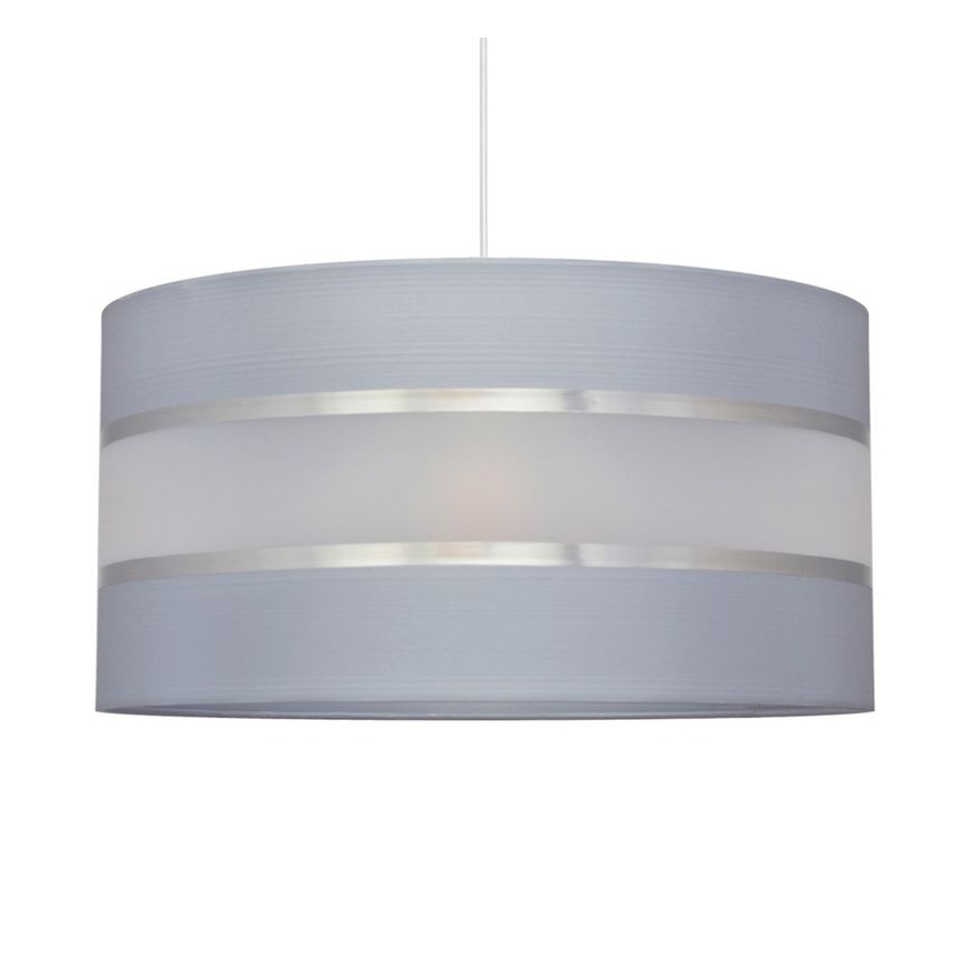 Hanglamp aan een koord HELEN 1xE27/15W/230V diameter 40 cm grijs/zilver