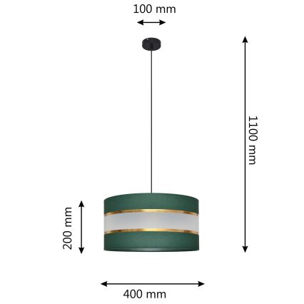 Hanglamp aan een koord HELEN 1xE27/15W/230V diameter 40 cm groen/goud
