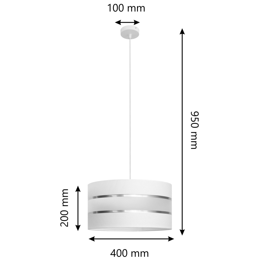 Hanglamp aan een koord HELEN 1xE27/15W/230V diameter 40 cm wit