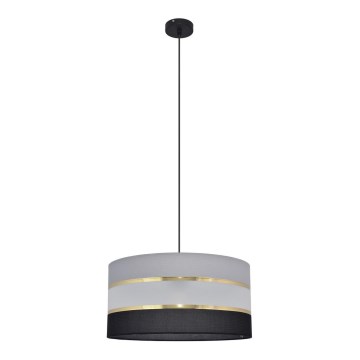 Hanglamp aan een koord HELEN 1xE27/15W/230V diameter 40 cm zwart/grijs/gouden