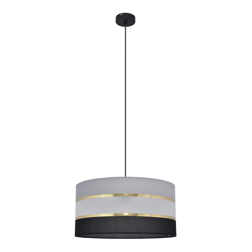 Hanglamp aan een koord HELEN 1xE27/15W/230V diameter 40 cm zwart/grijs/gouden