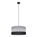 Hanglamp aan een koord HELEN 1xE27/15W/230V diameter 40 cm zwart/grijs/zilver