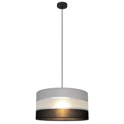 Hanglamp aan een koord HELEN 1xE27/15W/230V diameter 40 cm zwart/grijs/zilver