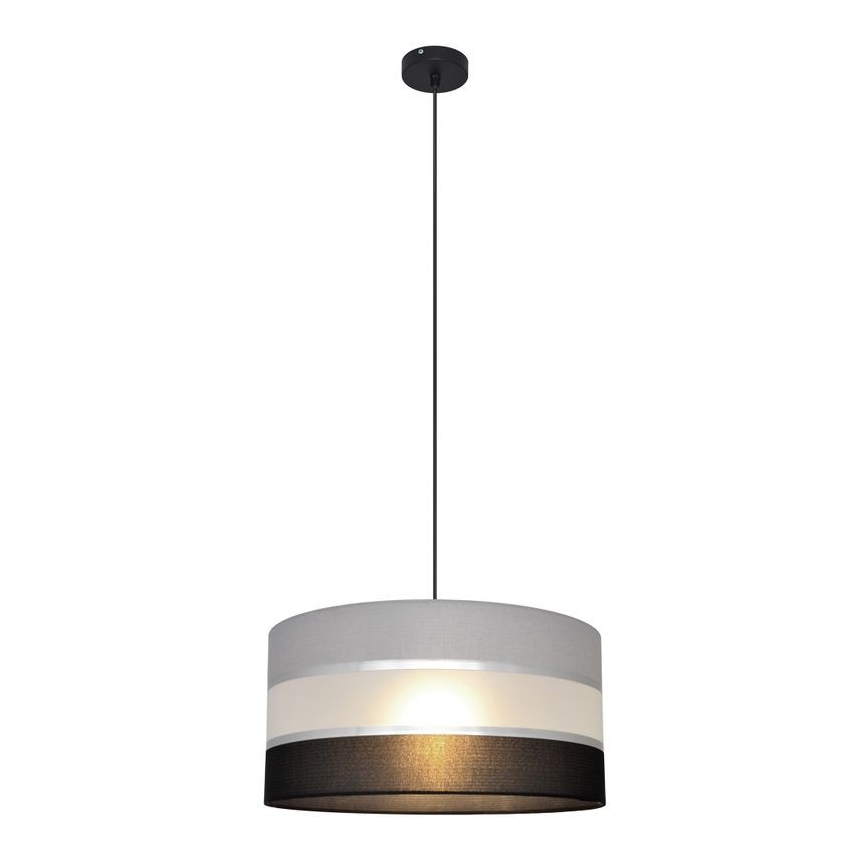 Hanglamp aan een koord HELEN 1xE27/15W/230V diameter 40 cm zwart/grijs/zilver