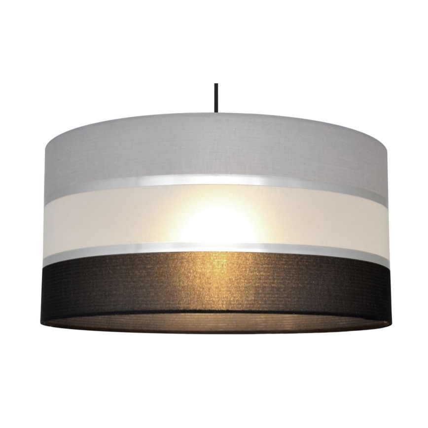 Hanglamp aan een koord HELEN 1xE27/15W/230V diameter 40 cm zwart/grijs/zilver