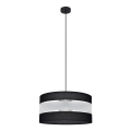 Hanglamp aan een koord HELEN 1xE27/15W/230V diameter 40 cm zwart/zilver