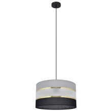Hanglamp aan een koord HELEN 1xE27/60W/230V diameter 35 cm zwart/grijs/gouden