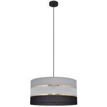 Hanglamp aan een koord HELEN 1xE27/60W/230V diameter 40 cm zwart/grijs/gouden