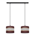 Hanglamp aan een koord HELEN 2xE27/15W/230V bruin/zwart/gouden