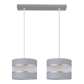 Hanglamp aan een koord HELEN 2xE27/15W/230V grijs/zilver