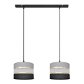 Hanglamp aan een koord HELEN 2xE27/15W/230V zwart/grijs/gouden