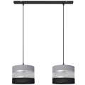 Hanglamp aan een koord HELEN 2xE27/60W/230V zwart/grijs/zilver