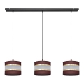 Hanglamp aan een koord HELEN 3xE27/15W/230V bruin/zwart/gouden