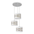 Hanglamp aan een koord HELEN 3xE27/15W/230V wit/gouden