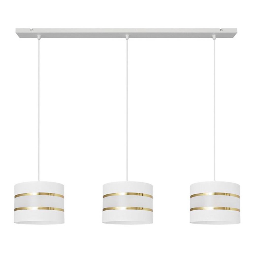 Hanglamp aan een koord HELEN 3xE27/15W/230V wit/gouden