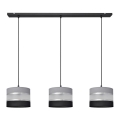 Hanglamp aan een koord HELEN 3xE27/15W/230V zwart/grijs/zilver