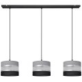 Hanglamp aan een koord HELEN 3xE27/60W/230V zwart/grijs/zilver