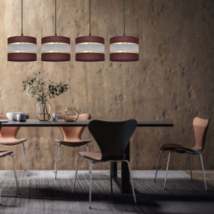 Hanglamp aan een koord HELEN 4xE27/15W/230V bruin/zwart/gouden