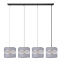 Hanglamp aan een koord HELEN 4xE27/15W/230V grijs/zwart