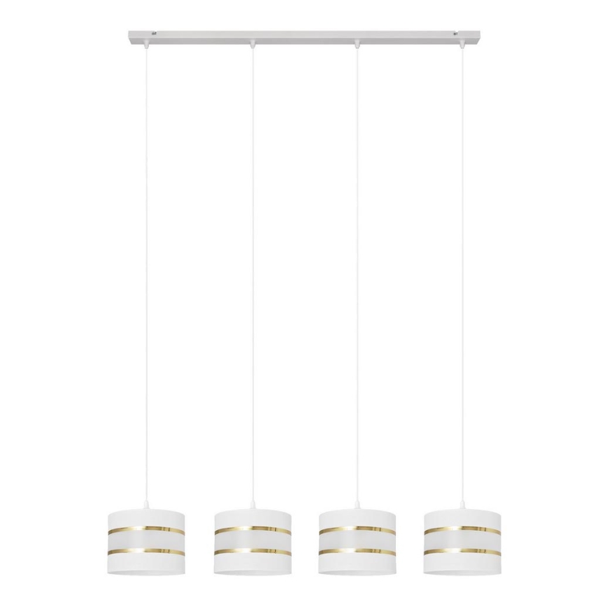 Hanglamp aan een koord HELEN 4xE27/15W/230V wit/gouden