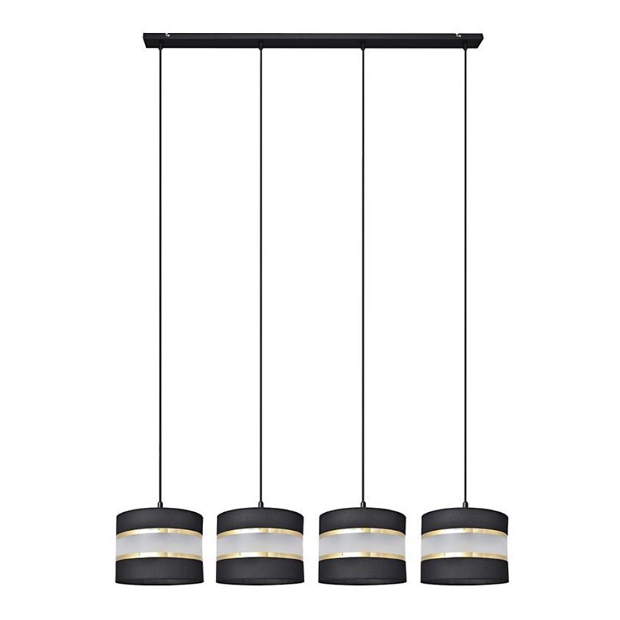Hanglamp aan een koord HELEN 4xE27/15W/230V zwart/gouden