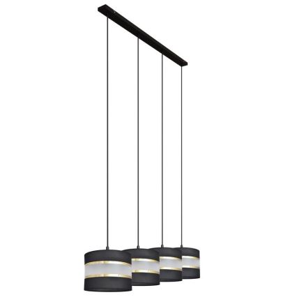 Hanglamp aan een koord HELEN 4xE27/15W/230V zwart/gouden